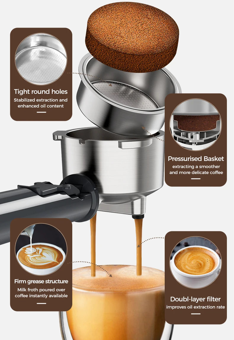 Cafelffe Coffee Machine 19Bar Espresso Maker for Gifting