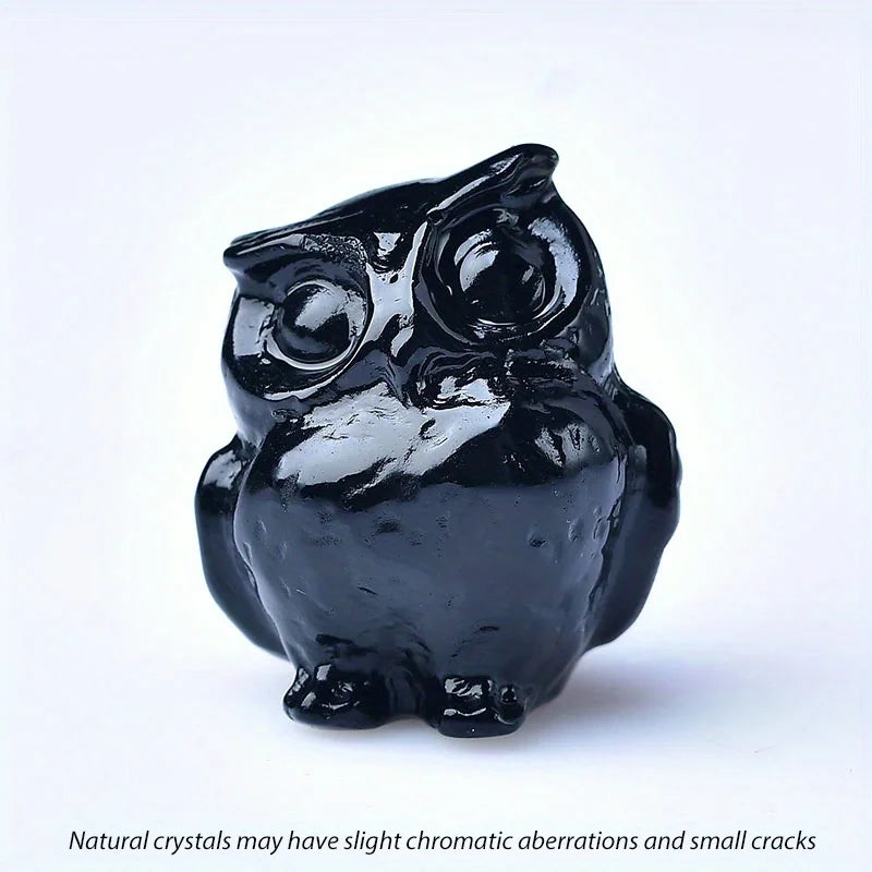 1pc 3.5cm Crystal Carved Owl Meditation Stone Gift