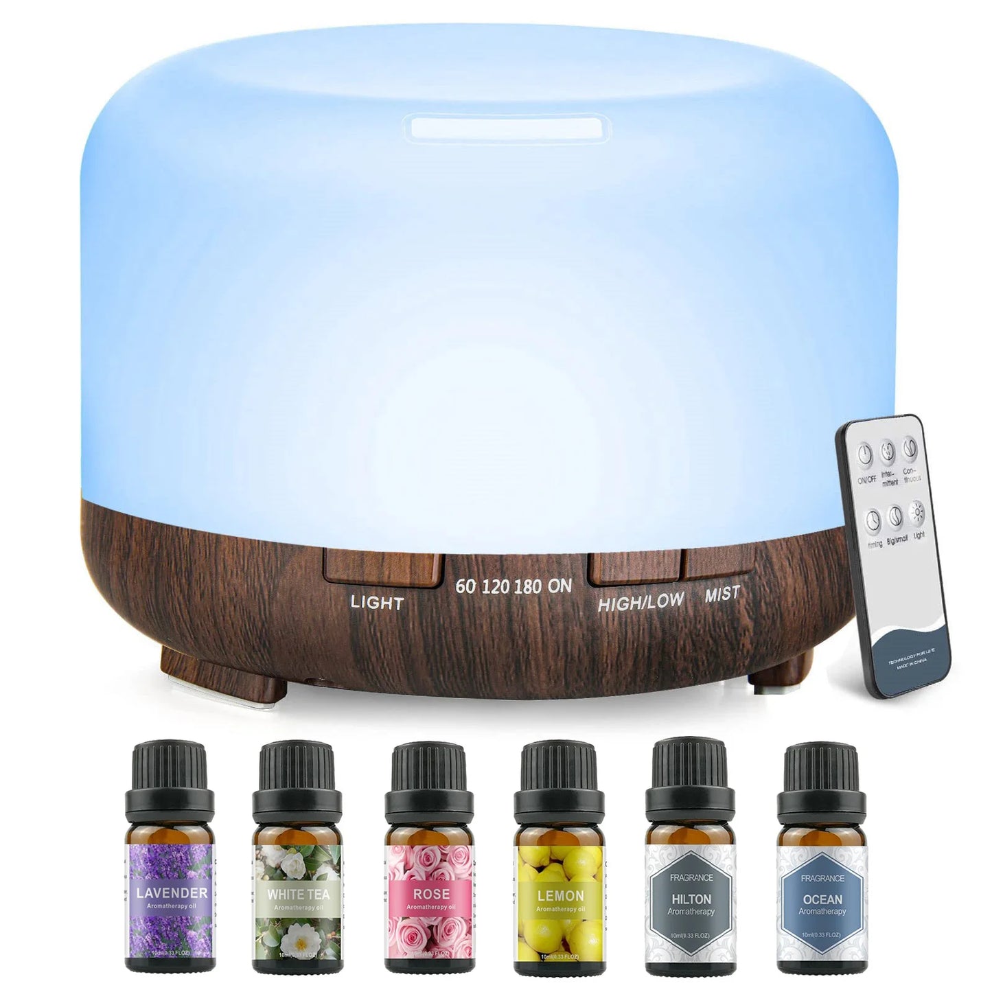 500ML Aromatherapy Oil Diffuser With 6 Essential Oils Set