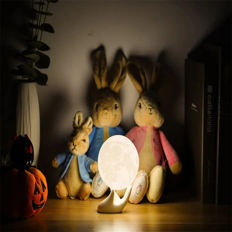 Moon Lamp Led Night Light Battery Powered with Stand Decor