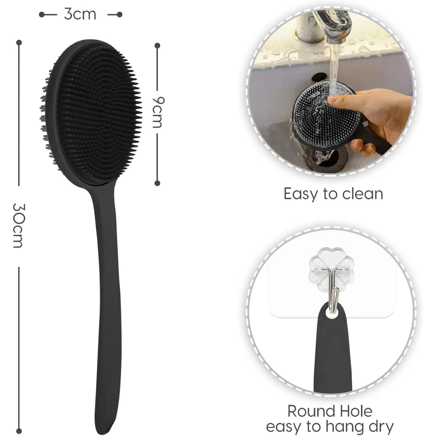 Silicone Back Scrubber for Shower Exfoliating and Massage