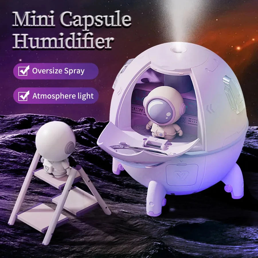 220mL Space Capsule Air Humidifier USB Rechargeable Aromatherapy Diffuser