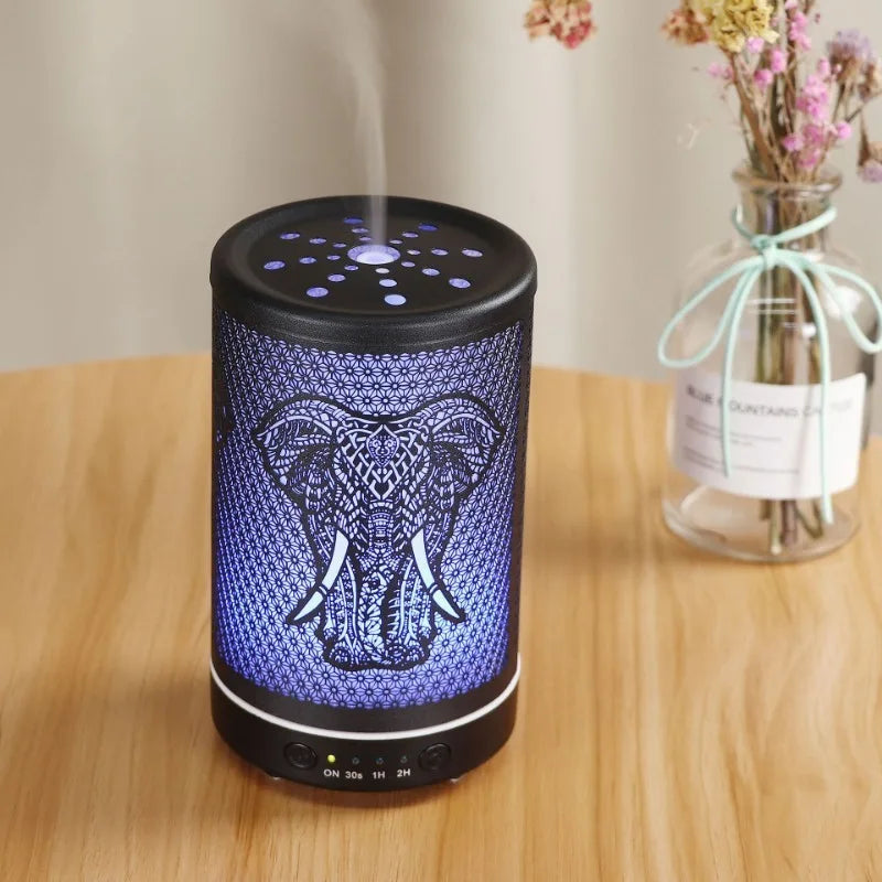 Mini Elephant Aromatherapy Essential Oil Diffuser with LED Lamp