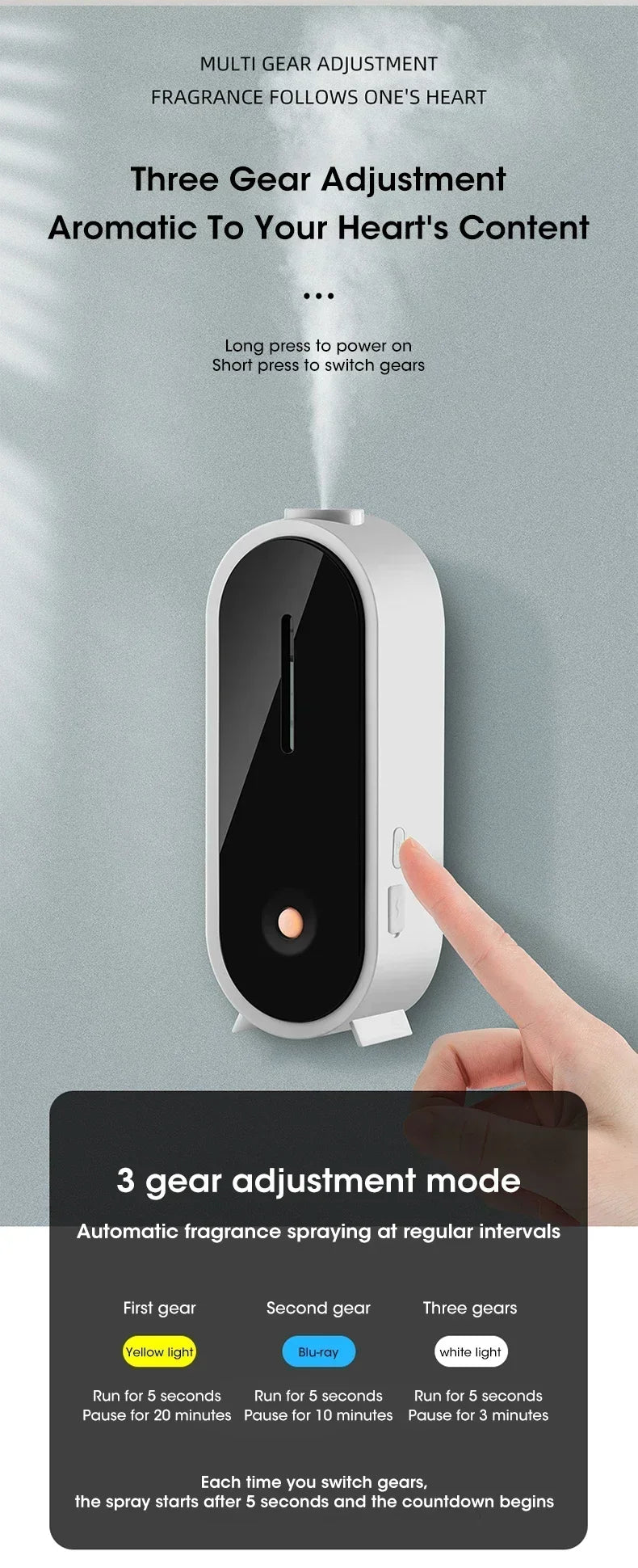 Wall Mounted Aroma Diffuser Smart Air Purifier Machine