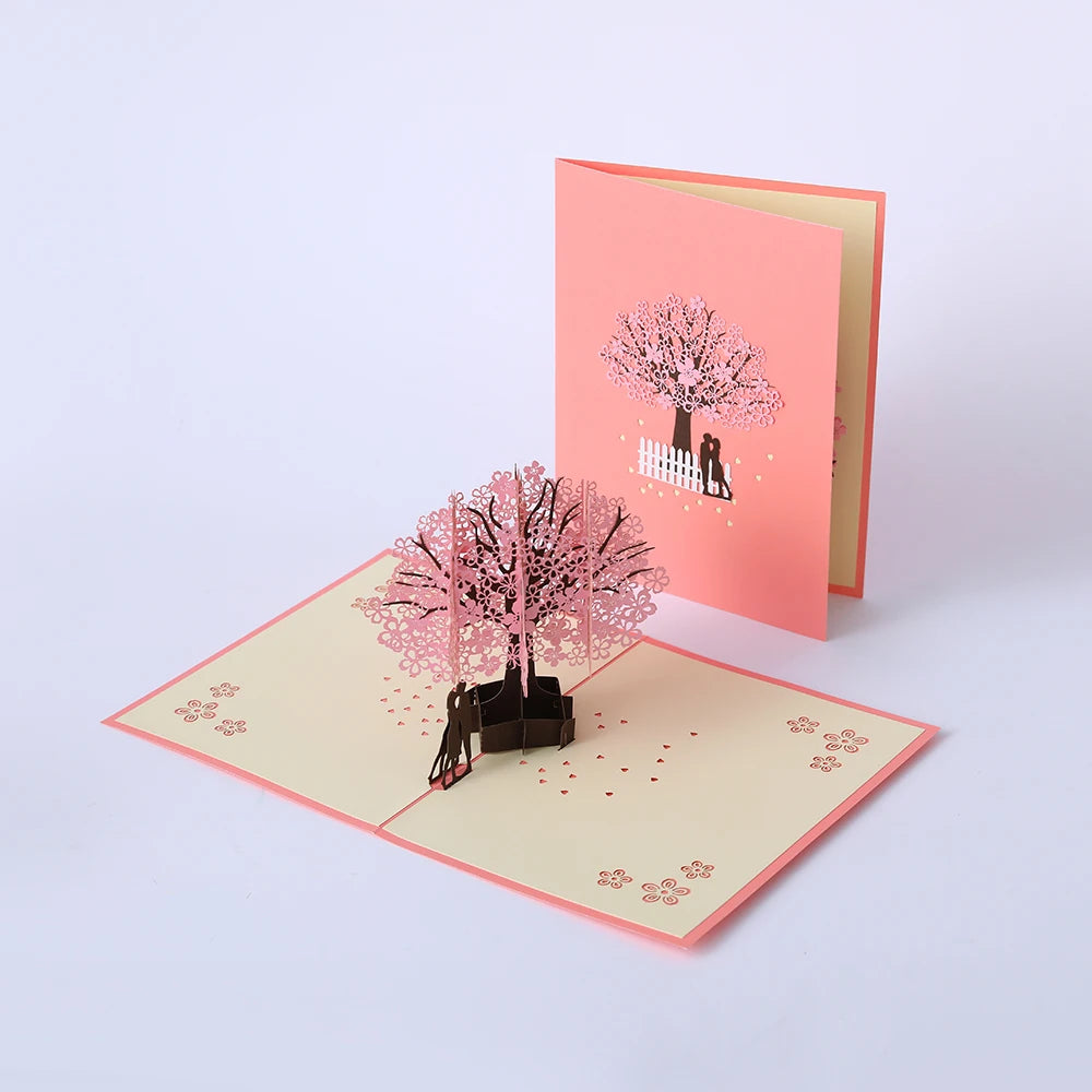 3D Pop Up Greeting Cards Love Postcard Couples Handmade Gift