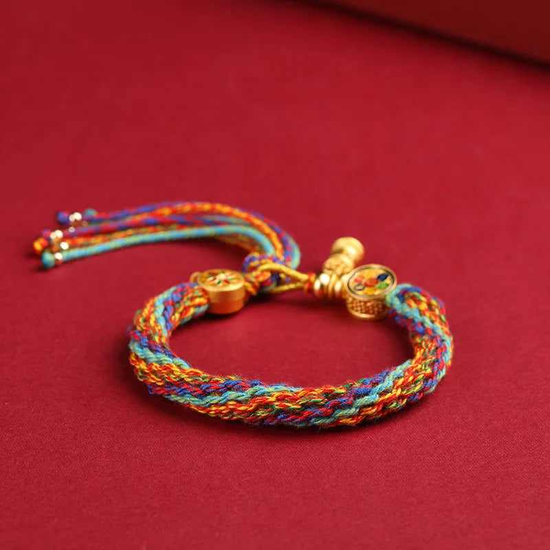 Tibetan Style Hand Woven Prayer Bracelet for Meditation