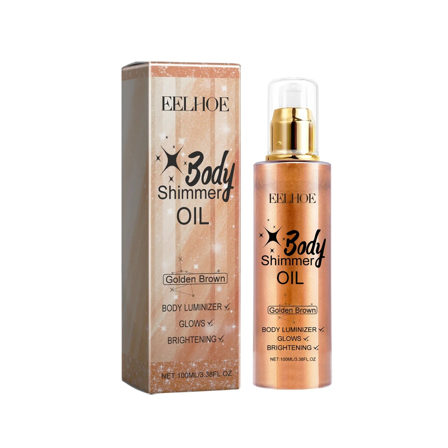 EELHOE 3D Body Oil with Shimmer for Moisturized Radiance