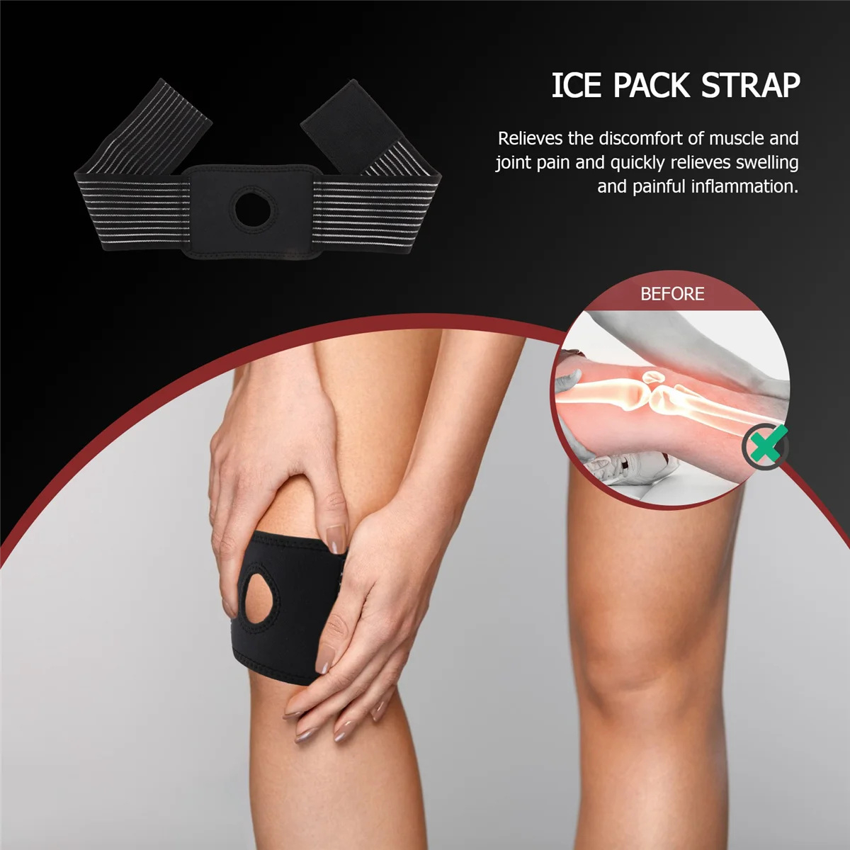 Reusable Strap For Ice Pack Knee Gel Wrap Pain Relief