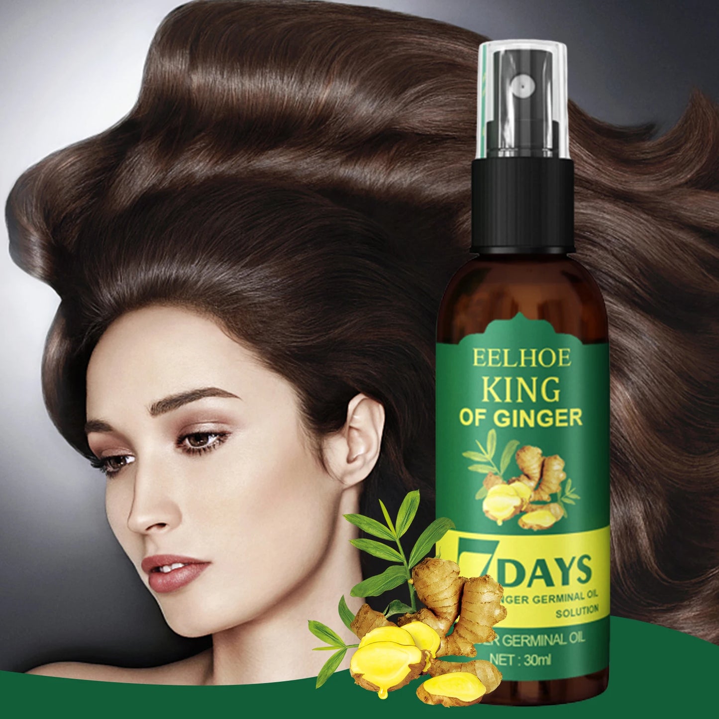 Ginger Hair Growth Serum Sprayer for Thicker Hair Growth