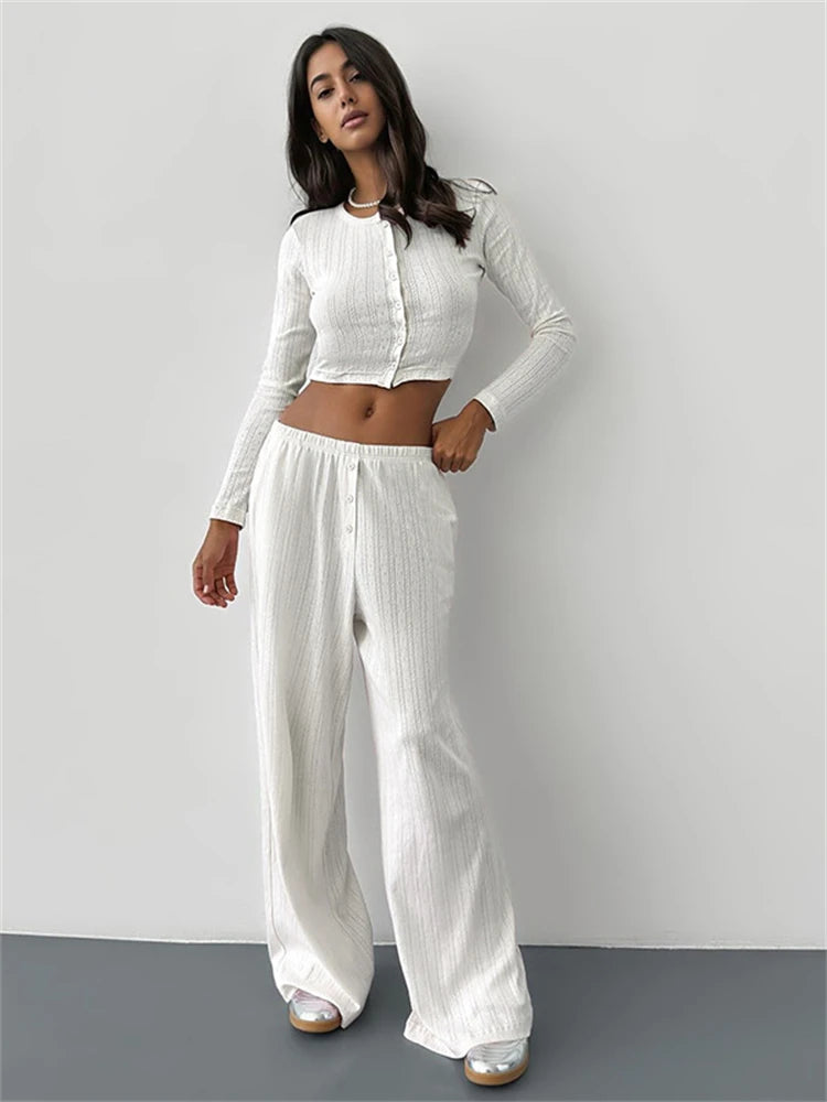 Absobe Pajamas Homewear Hollow Pants Set for Women 2024