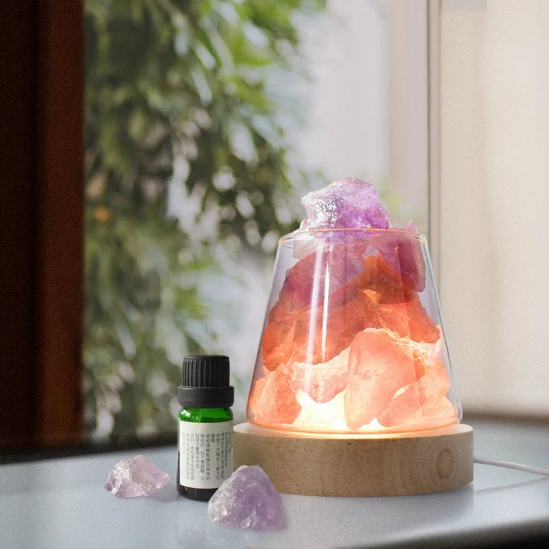 C2 Natural Himalayan Salt Table Lamp Essential Oil Diffuser Light