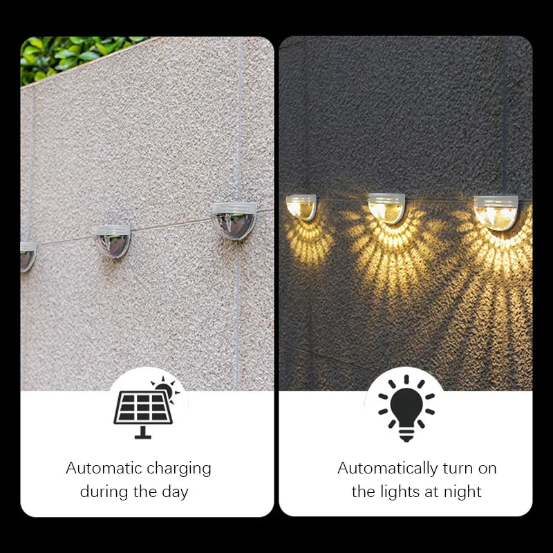 2Pack Solar Lights Outdoor Lamp Waterproof Wall Lamp Decor