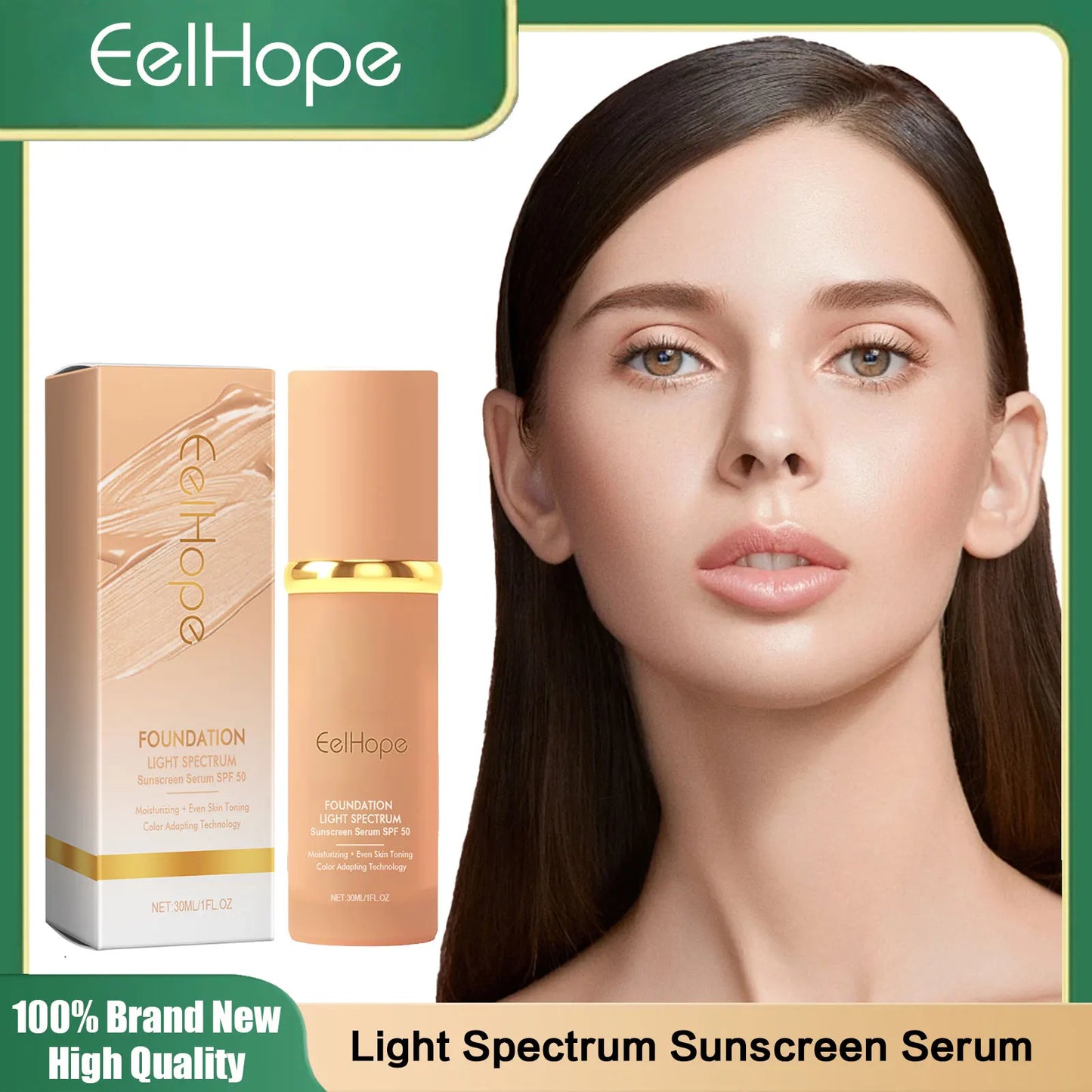 Foundation Color Changing Light Spectrum Sunscreen SPF 50 Concealer Full Coverage Liquid Base Cosmetics