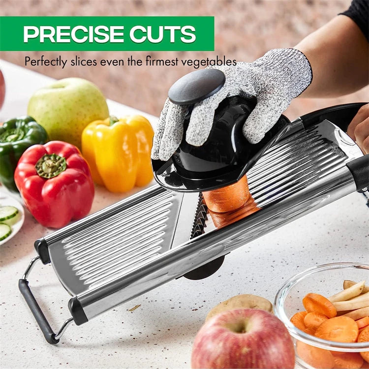 LMETJMA Adjustable Mandoline Slicer Stainless Steel Chopper