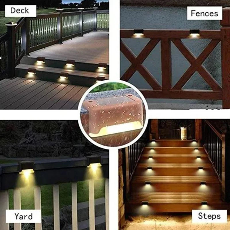 Solar Deck Lights 12 Pack Outdoor Waterproof LED Lamps