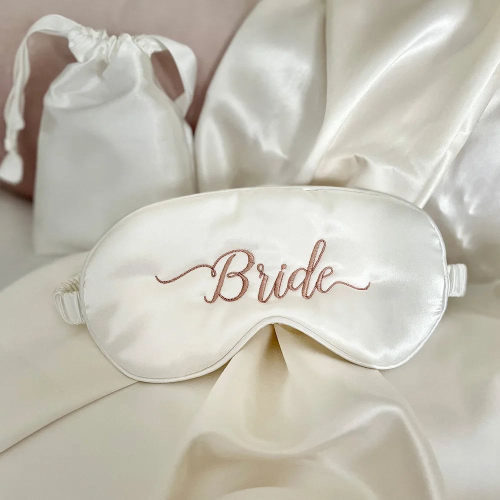 Personalized Silk Sleeping Eye Mask for Bride Gifts