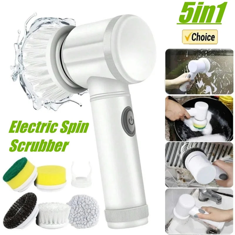 2024 New Electric Spin Scrubber with 5 Brush Heads