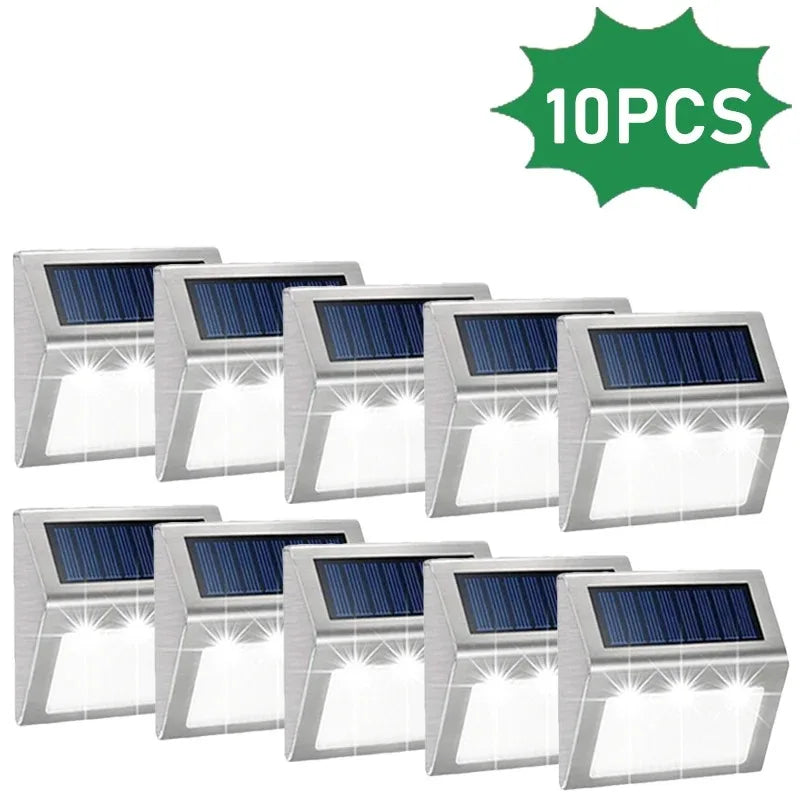 1~10pcs Solar Stair Lights Waterproof Yard Garden Light for Outside Patio Stainless Steel Solar Lamp