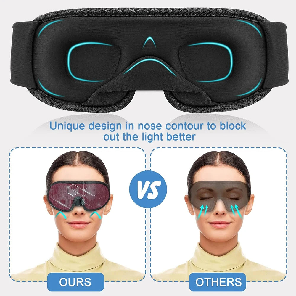 3D Sleeping Mask 100% Blockout Light for Travel Comfort