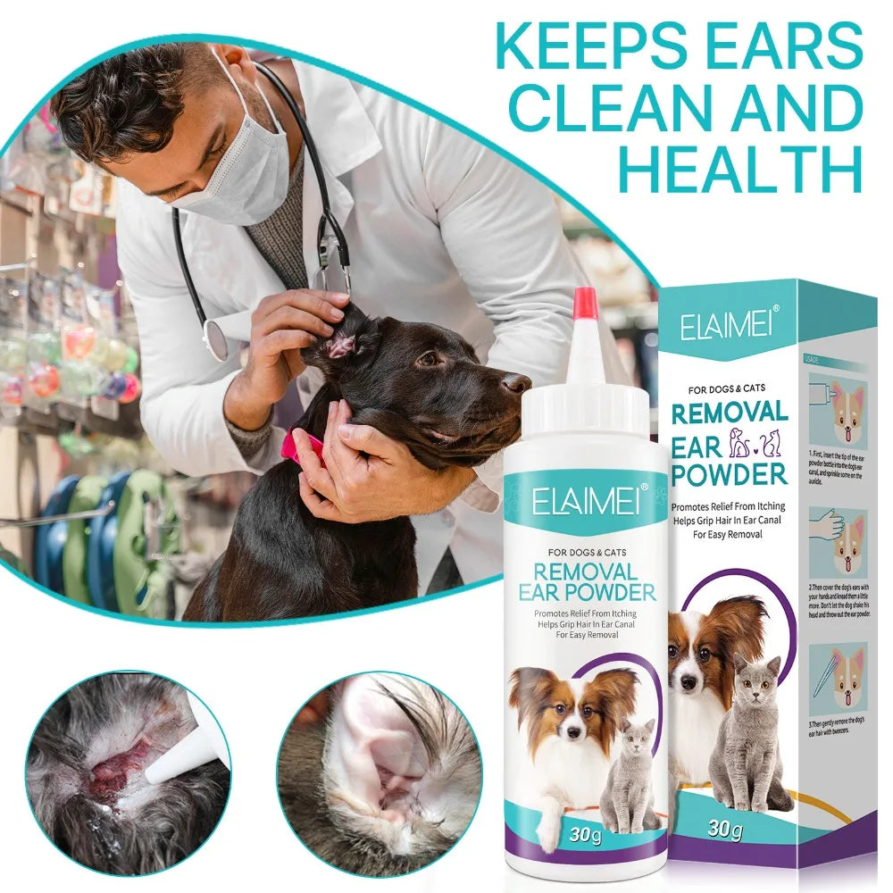 Pet Ear Powder for Dogs and Cats Easy Ear Health Care