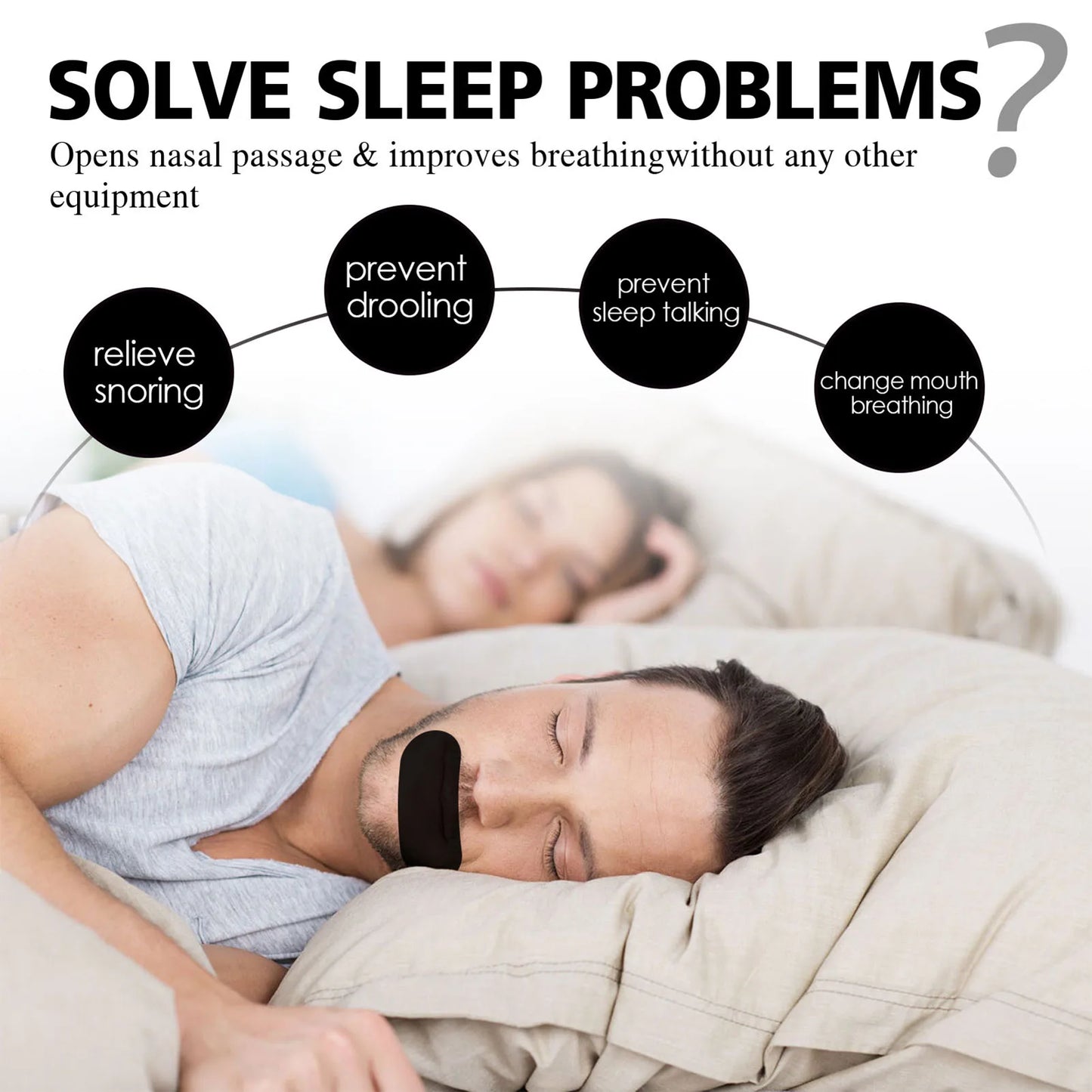 60Pcs Mouth Tape Sleeping Keep Mouth Close Prevent Snoring