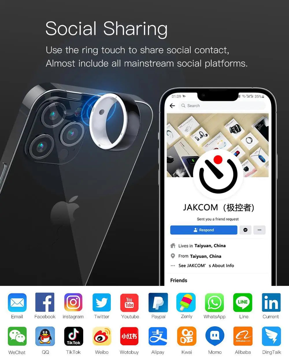 JAKCOM R5 Smart Ring New Product of Consumer Electronics Wearable