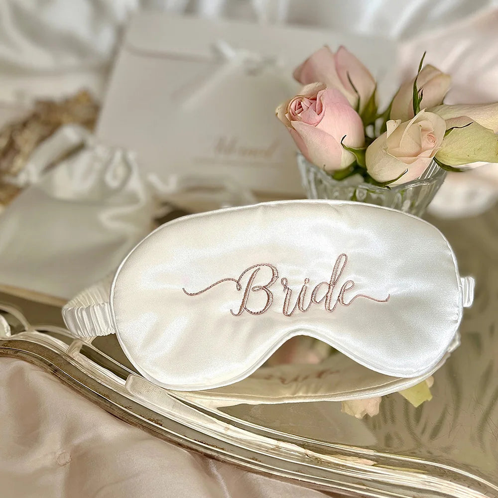 Personalized Silk Sleeping Eye Mask for Bride Gifts