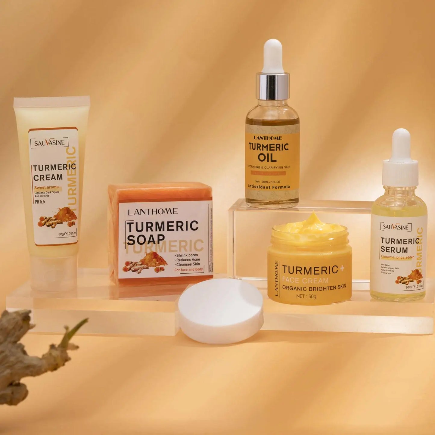 5 Piece Set Turmeric Facial Care for Radiant Skin Care