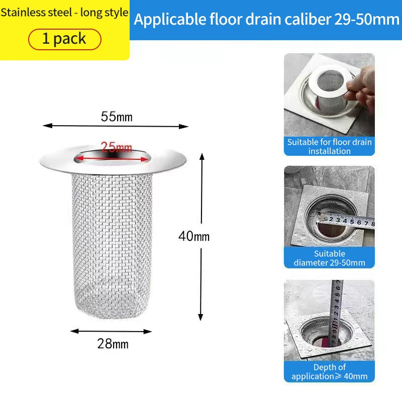 1/3/4pcs Multifunctional Stainless Steel Hair Catcher Strainer