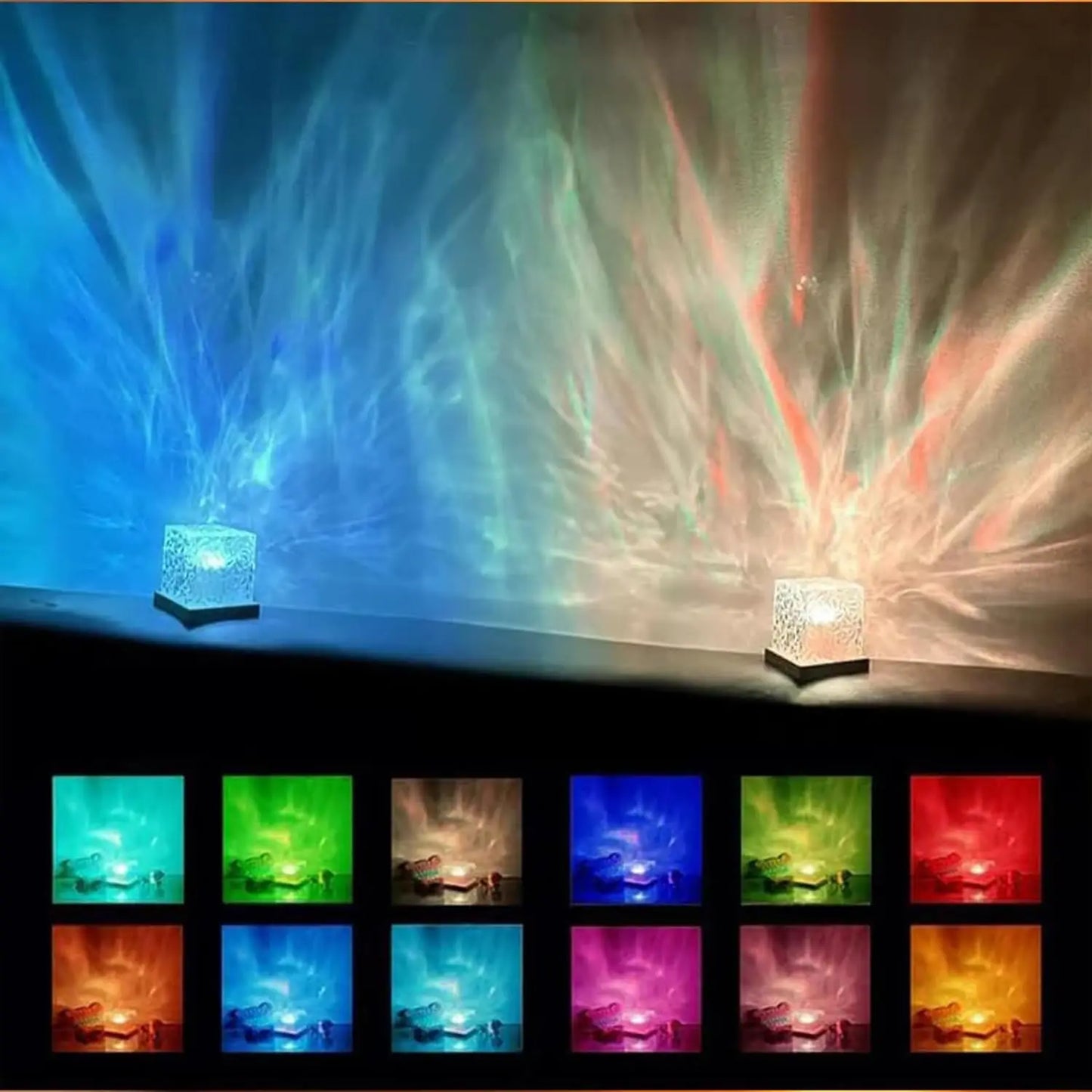 Ocean Wave Projector Light 16 Colors Aura Glow Lamp Serenity