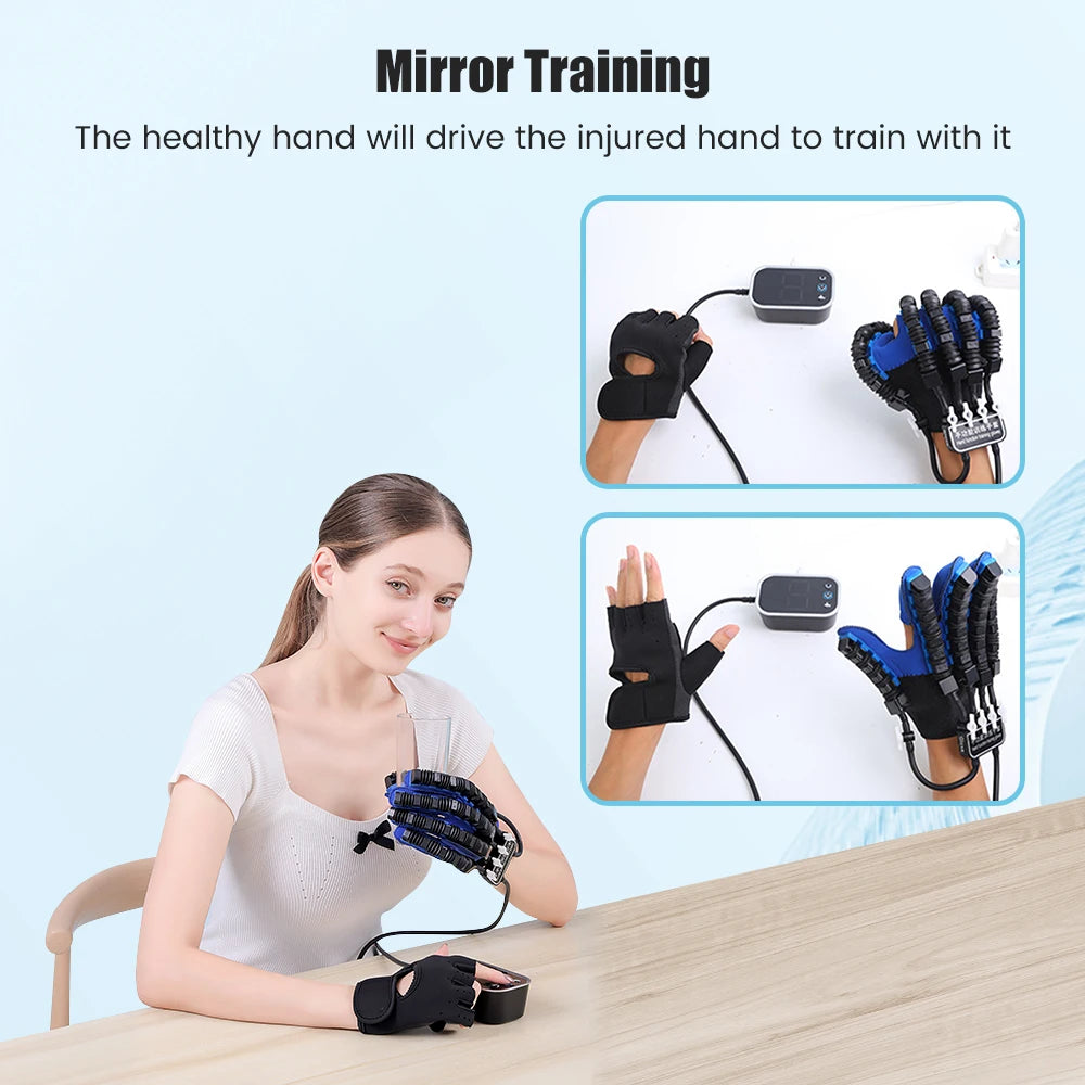 Stroke Rehabilitation Glove Finger Robot Trainer for Hemiplegia