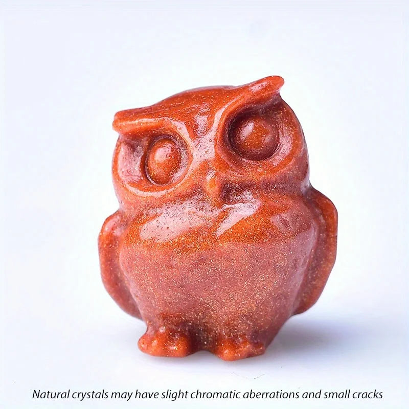 1pc 3.5cm Crystal Carved Owl Meditation Stone Gift