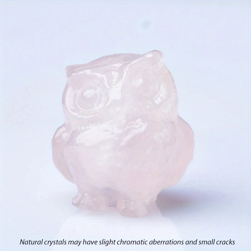 1pc 3.5cm Crystal Carved Owl Meditation Stone Gift