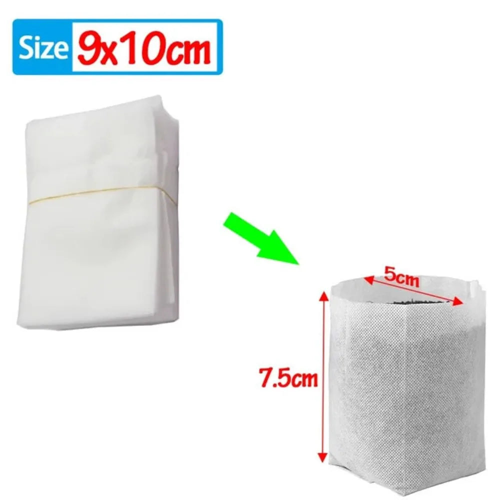 100Pcs Non-Woven Biodegradable Plant Nursery Bags for Garden