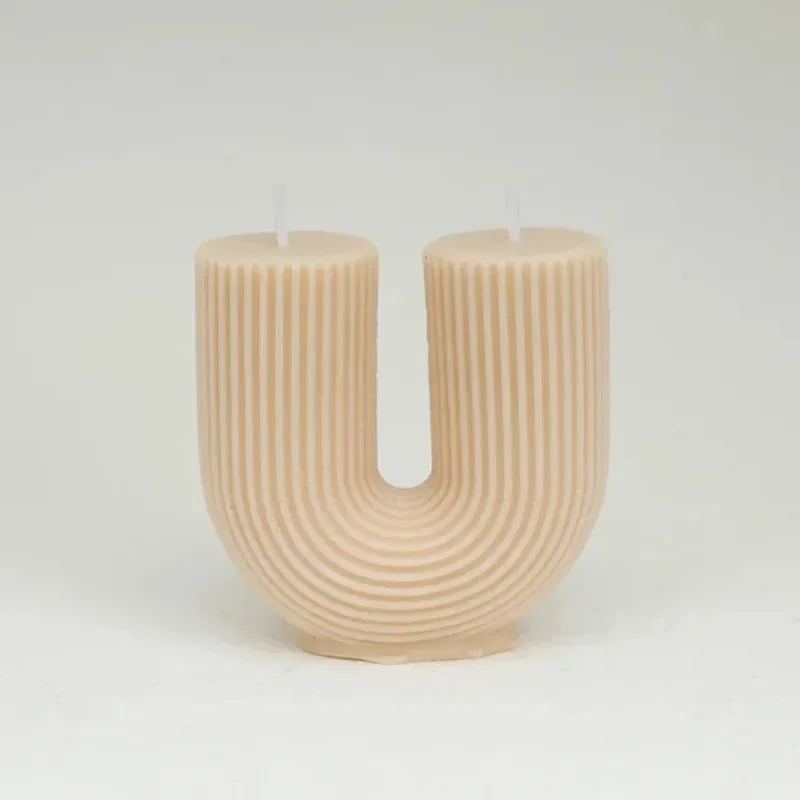 Geometry Unique Candle Wave U Shape Unscented Hand Poured Soy Candles