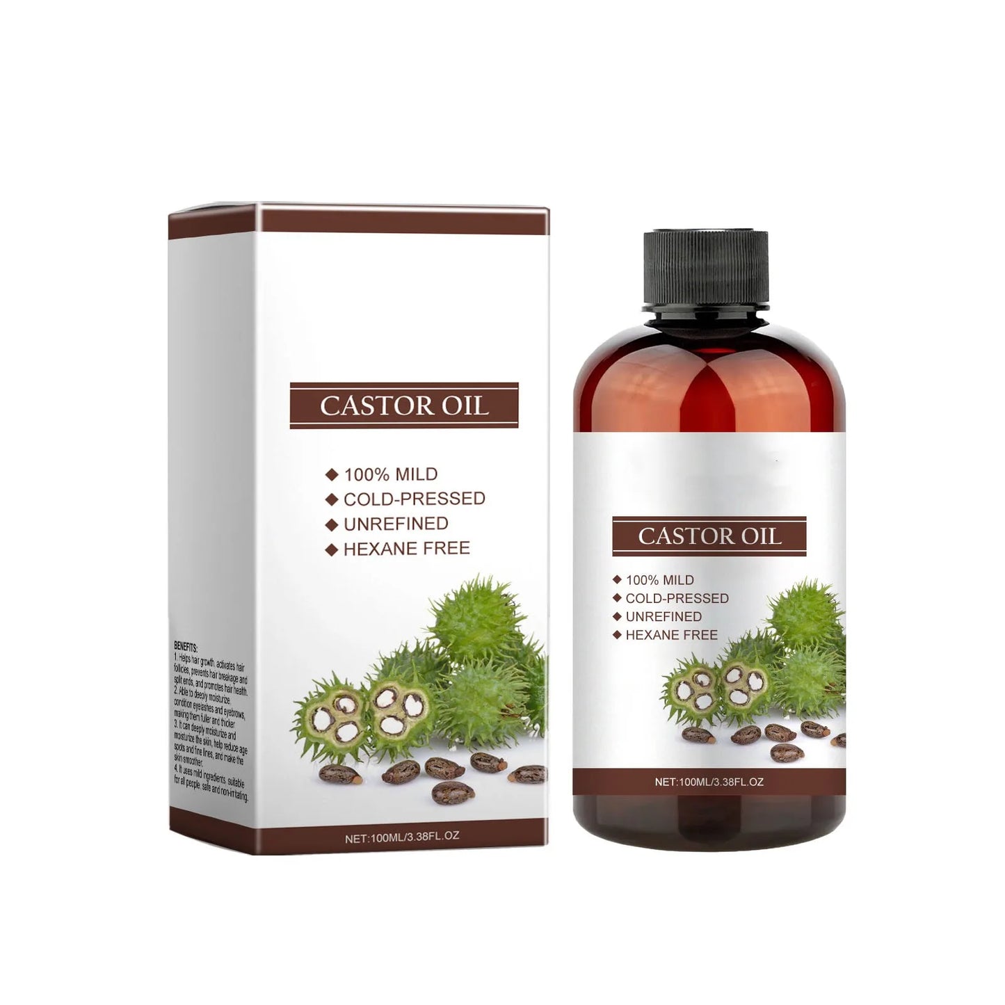 Organic Castor Oil Cold Unrefined For Face Hair Growth