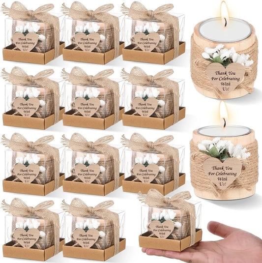 Guest Gift Candle for Wedding Wooden Tealight Holders