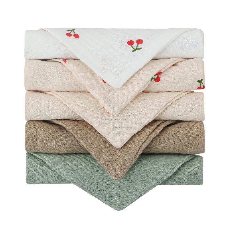 5 Pcs Towel Baby Face Cloth Soft Cotton Bath Towels