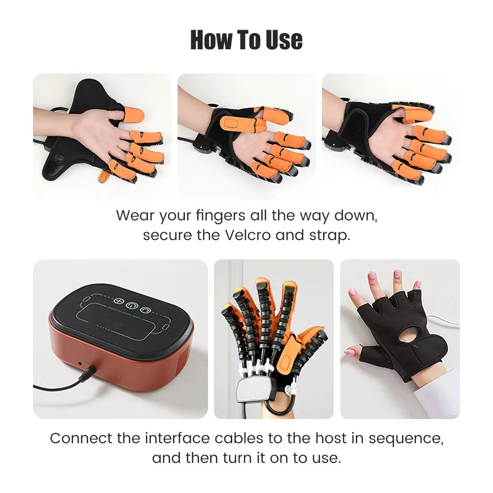 Stroke Rehabilitation Glove Finger Robot Trainer for Hemiplegia