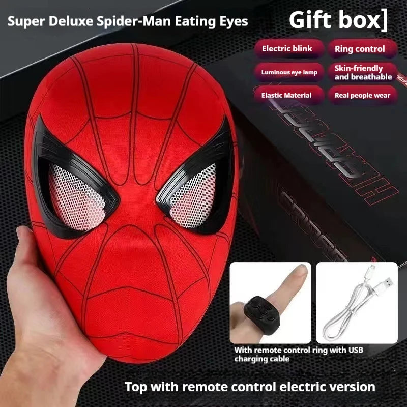 Mascara Spiderman Headgear Cosplay Moving Eyes Mask Gift