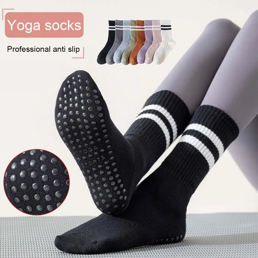 8 Colors Sports Socks Cotton Mid-tube Bottom Non-slip Yoga