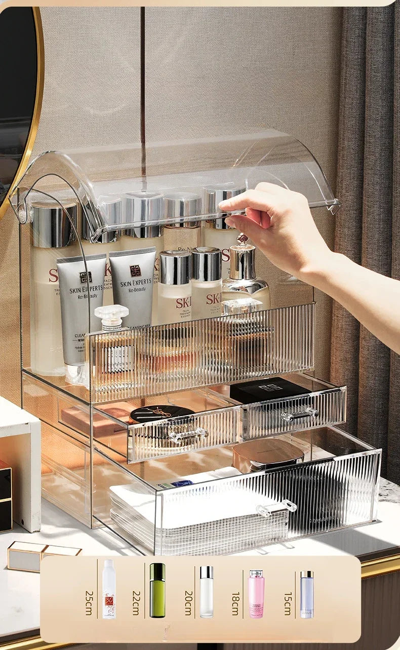 30x17.5x36cm Large Drawer Organizer Makeup Clear Acrylic Box