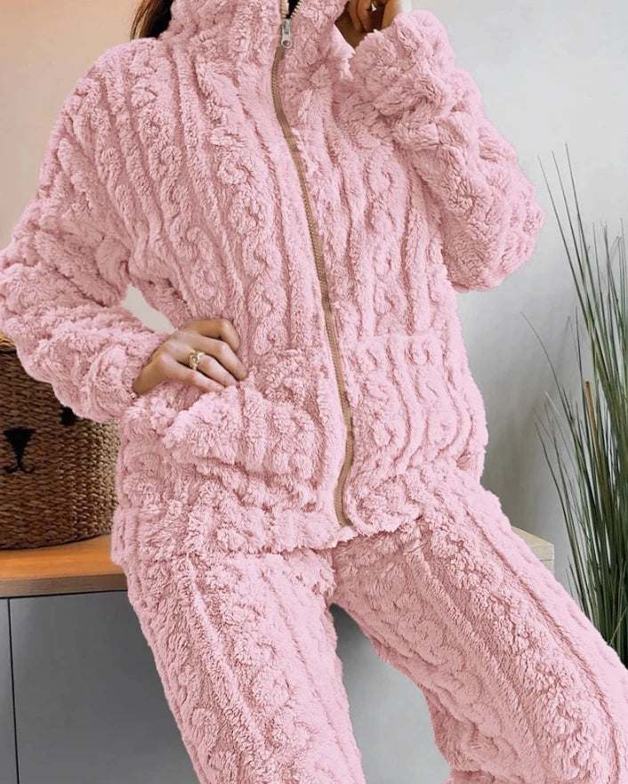 Thickened Warm 2Pcs Pajamas Set For Cozy Nights Loungewear