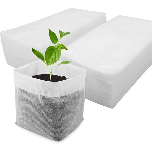 100Pcs Non-Woven Biodegradable Plant Nursery Bags for Garden