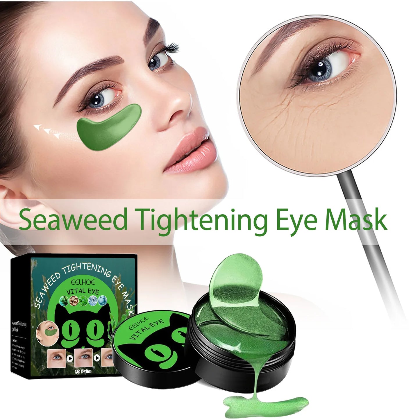 60Pcs Seaweed Firming Eye Mask Gentle Moisturising Care