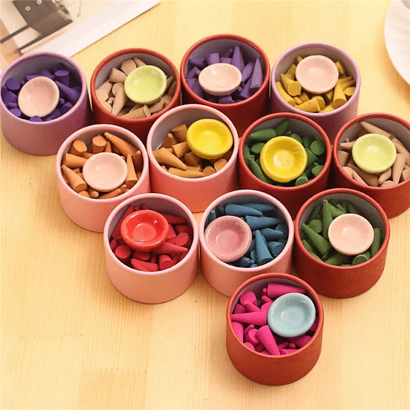 40Pcs/Box Bullet Head Backflow Incense Cones Aromatherapy