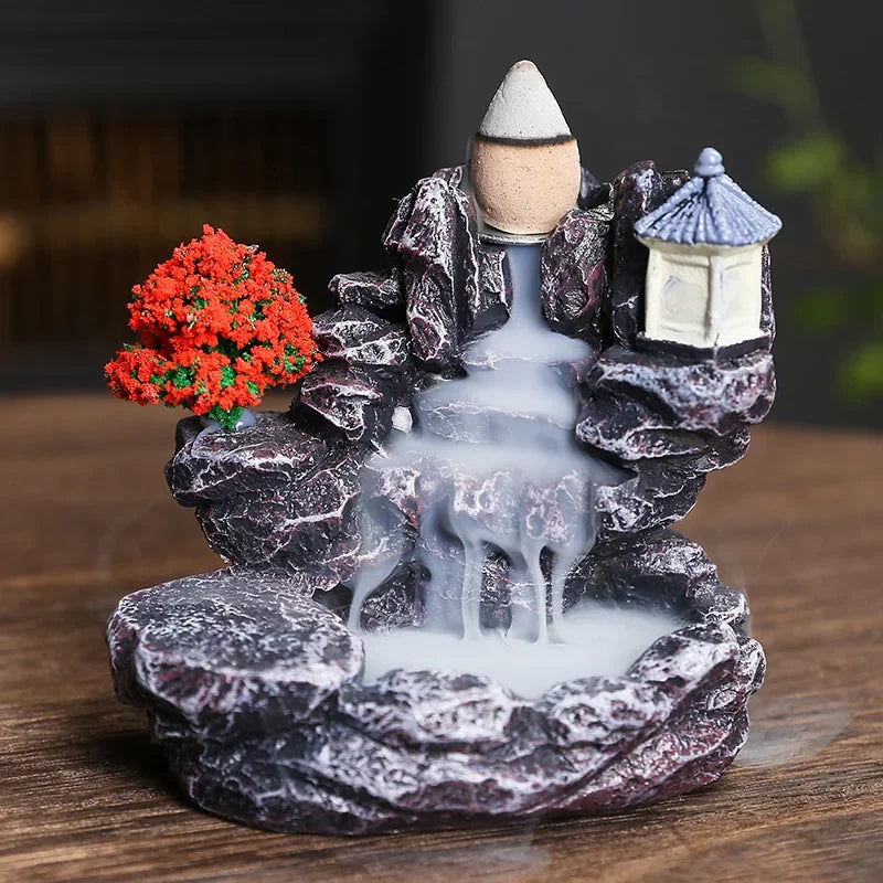 Creative High Mountain Flowing Resin Back Flow Incense Holder