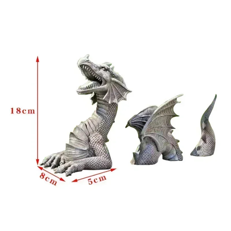 Solar Powered Outdoor Garden Dragon Statue for Meditation