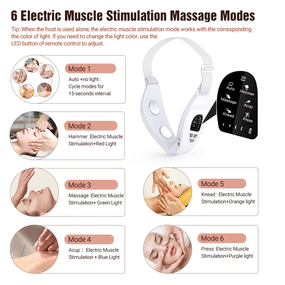 V-Line Electric Face Massager 6 Modes Double Chin Reducer