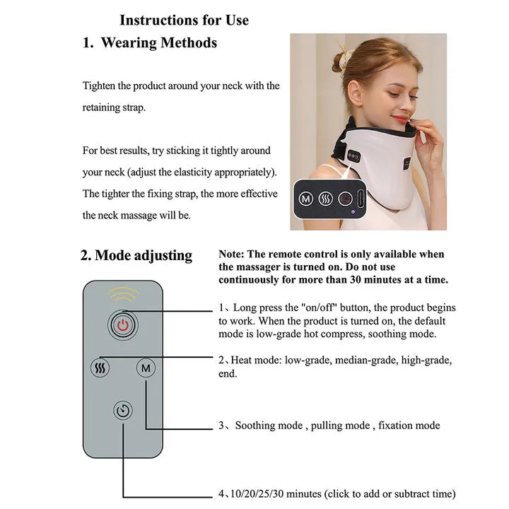 Electric Air Pressure Neck Brace with Remote Control Health Care